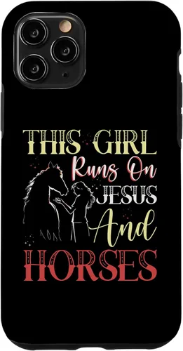 Vista 29 de This Girl Runs On Jesus and Horses Case for iPhone 16