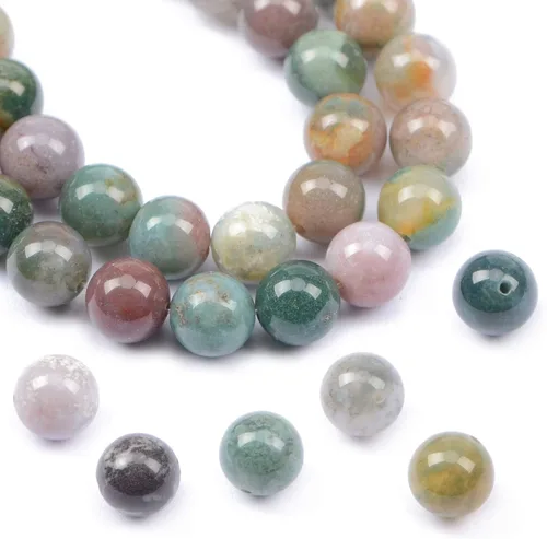 Vista 8 de AD Beads Cuentas de gema natural redondas sueltas de 15" para pulseras, collares, aretes, joyería, manualidades DIY (4mm, turquesa africana)