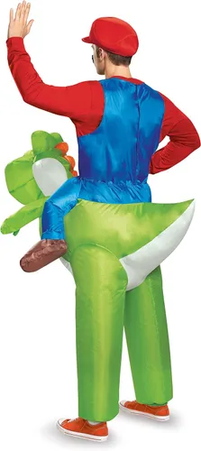 Vista 2 de Disfraz para hombre de Mario montando a Yoshi, talla única , Multicolor