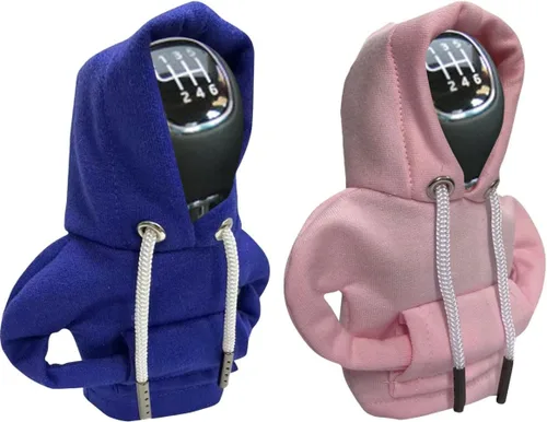 Vista 17 de JOYCOURT Sudadera con capucha para palanca de cambios de automóvil, cubierta de perilla de palanca de cambios de moda, mini sudadera con capucha