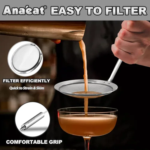 Vista 7 de Anaeat Cuchara Espumadora de Grasa de Acero Inoxidable de 4.7" - Espumadora Profesional de Malla Fina para Cocina y Espumadora de Olla Caliente