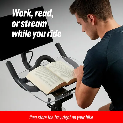 Vista 5 de TFD The Tray - Bandeja mejorada para bicicleta Peloton (originales) - Trabaja y pedalea con tu teléfono, laptop, libro o tableta