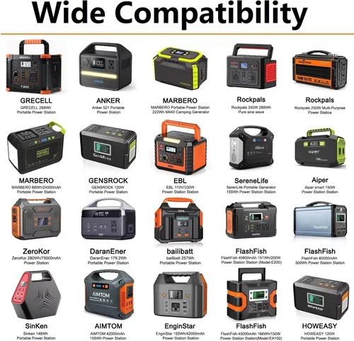 Vista 3 de Cargador adaptador de CA de 15 V 60 W para estación de energía portátil de 50 W a 300 W, ajuste