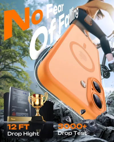 Vista 264 de TOCOL Funda para iPhone 11, compatible con Magsafe, protección completa de cámara, imanes integrados, protección contra caídas, funda translúcida