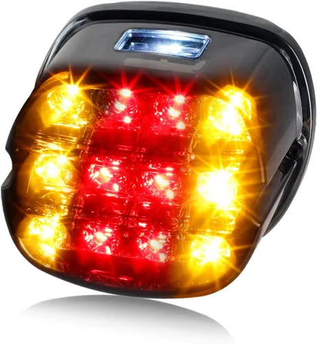 Vista 5 de NTHREEAUTO Luces traseras LED rojas para motocicleta, luces traseras de freno y funcionamiento compatibles con Harley Touring Dyna Road King Electra