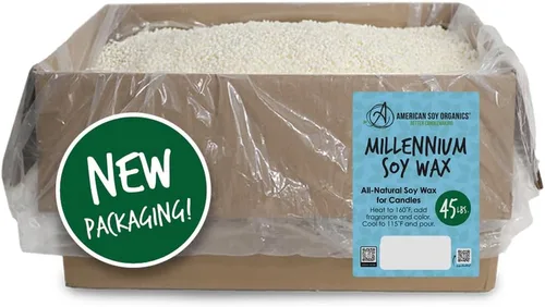 Vista 5 de American Soy Organics - Bolsa de 5 libras de cera de soja natural Millennium Wax para hacer velas