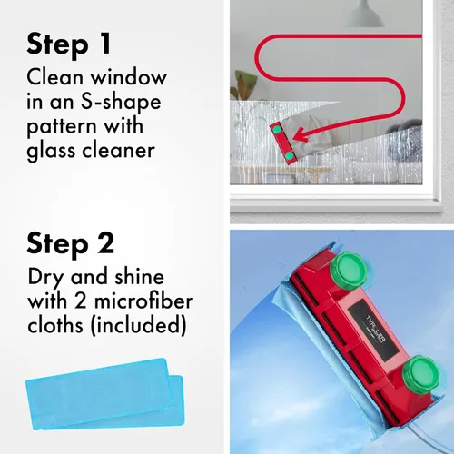 Vista 4 de Tyroler - Herramienta de limpieza magnética de ventanas La herramienta de limpieza de ventanas de doble cara Glider D4 se adapta a ventanas de 0.1