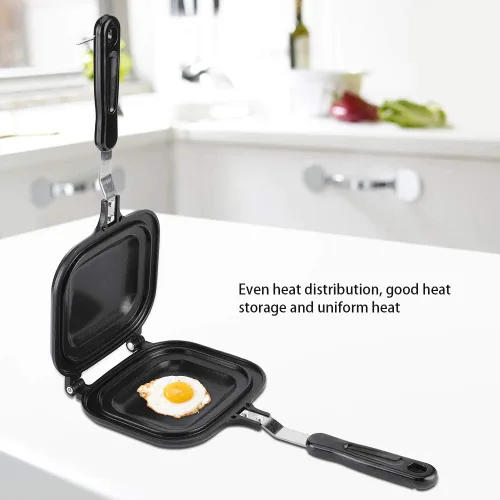 Vista 9 de Oumefar Sartén cuadrada de doble cara para panqueques, sartén antiadherente para hacer sándwiches, sartén multifunción para hornear, tostadora