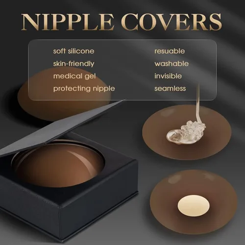 Vista 2 de Aperior Nipple Cover, Nipple Covers For Women Reusable, Pasties Nipple Covers-Secure Tape, Protection Pads in Travel Box