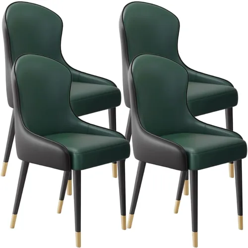 Vista 40 de YVYKFZD Leather Dining Chairs, Dining Room Chairs Set of 2/4, Kitchen Chair with Metal Leg and Backrest, Upholstered Comfy Side Chair, for Bedroom
