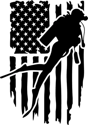 SEC Apparel Scuba Diver Bandera de Estados Unidos Parches Adhesivos Transferencias Apliques Letras para Camisetas Tela Ropa | US American