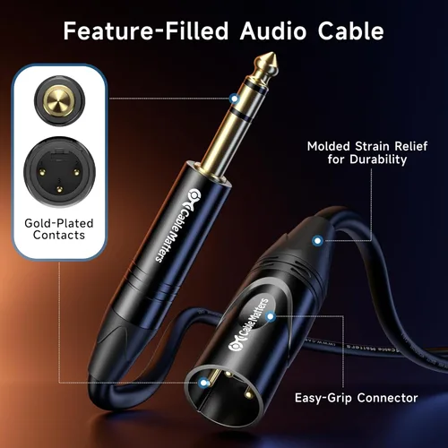 Vista 6 de Cable Matters 6.35mm (1/4") cable TRS a XLR (macho a macho)