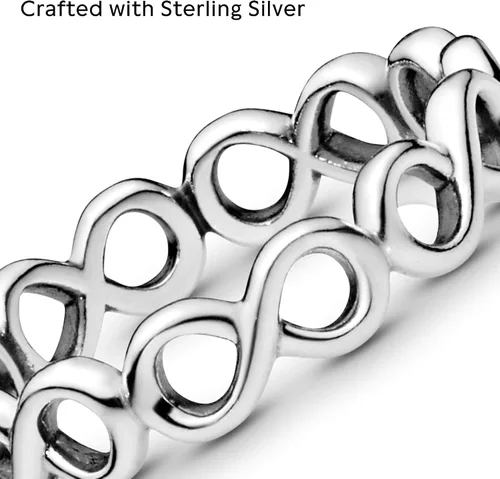 Vista 3 de PANDORA Joyería - Anillo de banda infinita simple - Regalo para ella - Plata de ley, Metal