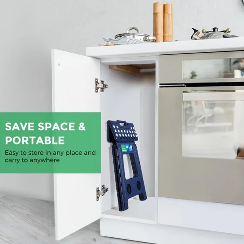 Vista 165 de Dyforce Taburete plegable de 9 pulgadas, taburete para niños, taburetes resistentes para adultos, taburetes de pie compactos, taburetes ligeros