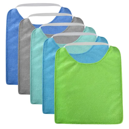 Vista 10 de Vicloon Baberos para bebé, juego de 8 baberos de rizo para niñas y niños, baberos de algodón de rizo de protección impermeable, juego suave