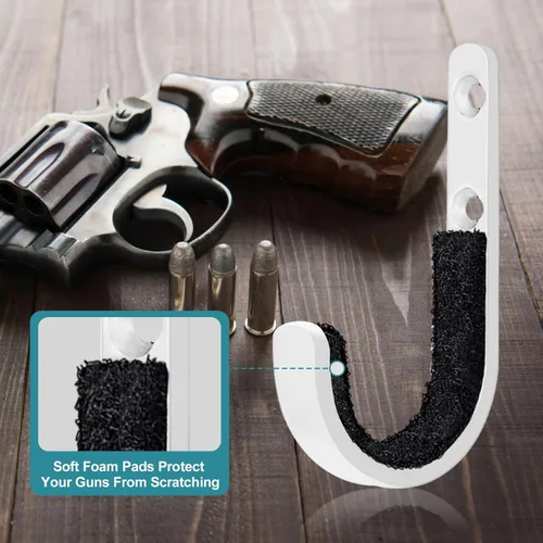 Vista 4 de Wall Mount Gun Rack Storage System for Rifles, Shotguns, Archery Bows - Heavy Duty Steel with Soft Padding