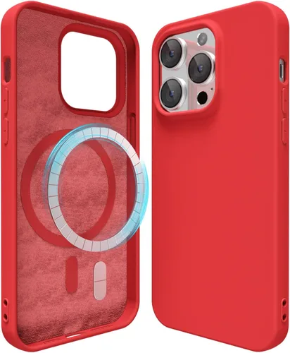 Vista 31 de oakxco Funda de silicona para iPhone 12 Pro Max, magnética, compatible con carga inalámbrica Magsafe, cubierta protectora de goma suave y delgada