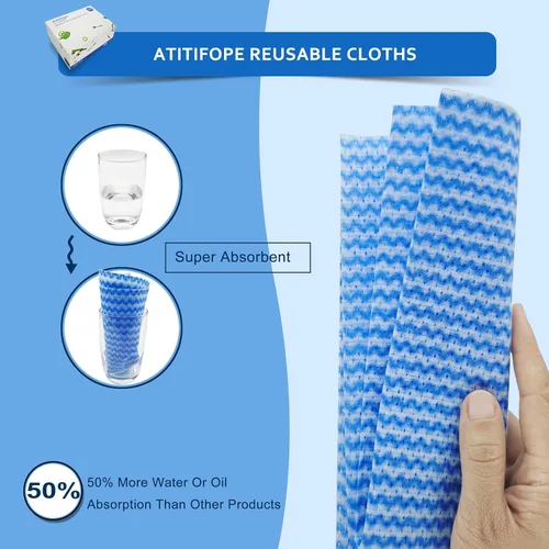 Vista 3 de Paños de limpieza reutilizables, 50 unidades, toallitas gruesas y resistentes para cocina, baño, coche, toallas de limpieza multiusos