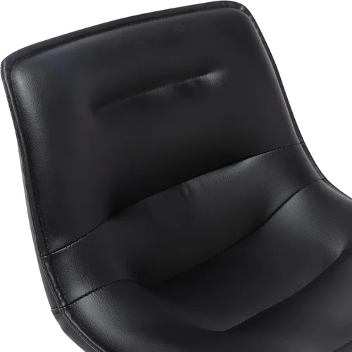 Vista 9 de Brage Living Taburete de bar ajustable, moderno taburete de bar giratorio de piel sintética con respaldo, silla de bar curvada sin brazos