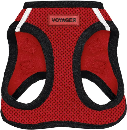 Vista 28 de Best Pet Supplies - Arnés de malla para todo tipo de clima, reflectante, antitirones, para perro y gato pequeño y mediano, con velcro, hebilla