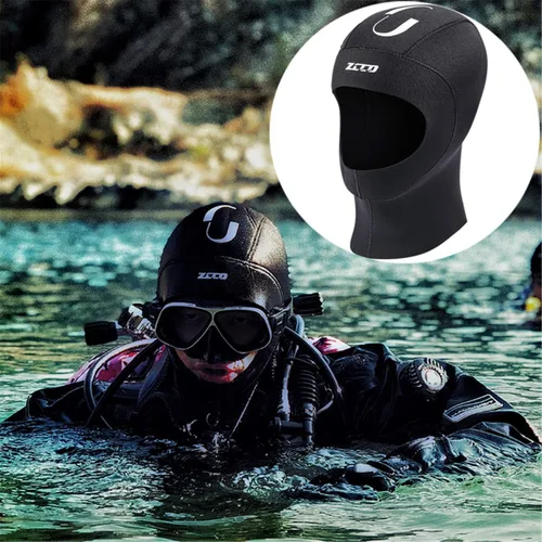 Vista 4 de Capucha de neopreno ZCCO para buceo de 3mm/5mm - Gorra duradera y elástica para esnórquel, kayak, surf, canoa y deportes acuáticos
