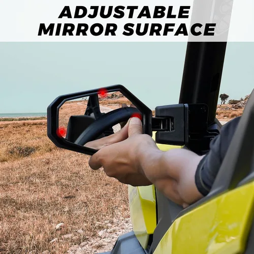 Vista 4 de Espejos laterales para accesorios Can Am Maverick Trail Sport Commander 2018-2025, espejos retrovisores laterales plegables ajustables de alta