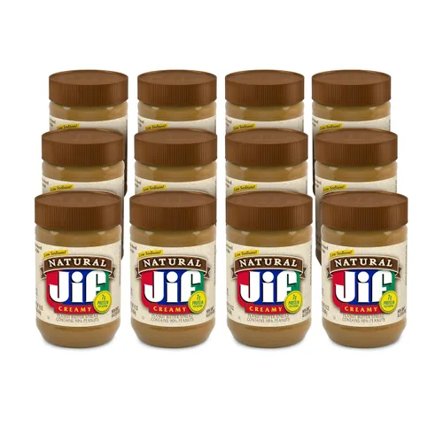 Vista 11 de Jif Natural - Crema de maní natural para untar y miel, 16 onzas, contiene 80 % de cacahuates
