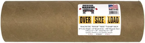 Vista 3 de Productos de advertencia de gran tamaño, letrero magnético de carga de 3 piezas (12 x 60), fabricado en Estados Unidos