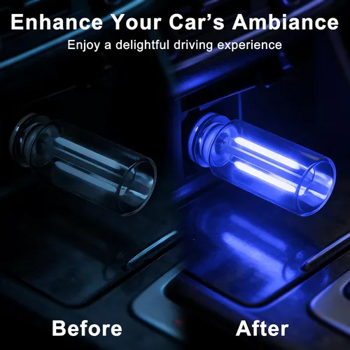 Vista 4 de Luz nocturna USB regulable al tacto para automóvil, paquete de 2 lámparas de filamento LED retro para interior de camión, dormitorio y campamento