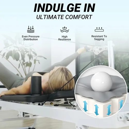 Vista 8 de Pilates Reformer, PAETA Foldable Reformer Pilates Machine for Home Use, with Dual Resistance- Springs and Cords, Pilates Equipment for Home Workouts