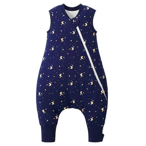 Vista 26 de Duomiaomiao Paquete de 2 bolsas de dormir TOG para niños de 24 a 36 meses, 100% algodón, ligero, saco de dormir con pies, transpirable y cómoda