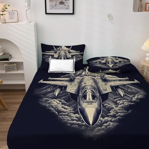 Vista 20 de Juego de sábanas abstractas tamaño individual, sábanas de microfibra suave, bolsillo profundo, sábanas y fundas de almohada estampadas sin arrugas