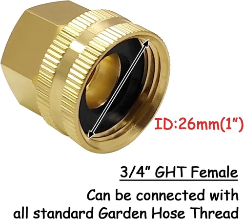 Vista 3 de Uenede Conector de manguera de jardín hembra de latón de 1/2 "NPT a 3/4" GHT hembra, reductor giratorio roscado reductor adaptador de conversión