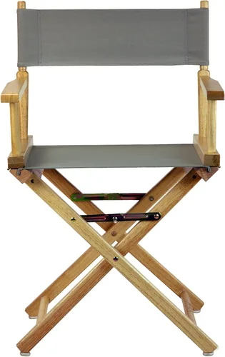 Vista 6 de Casual Home - Silla de director de 18.0 in, marco natural con lona gris