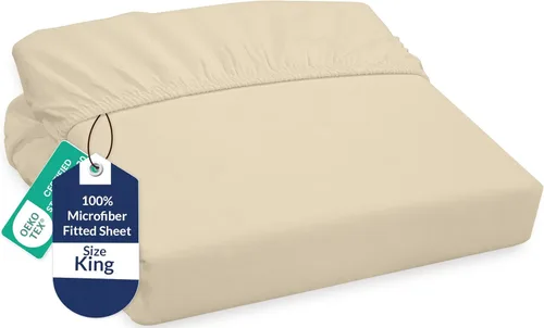 Vista 10 de Royale Linens Sábana bajera ajustable individual – Microfibra cepillada ultrasuave de 1800 hilos – Sábanas inferiores de lujo para hotel – No se