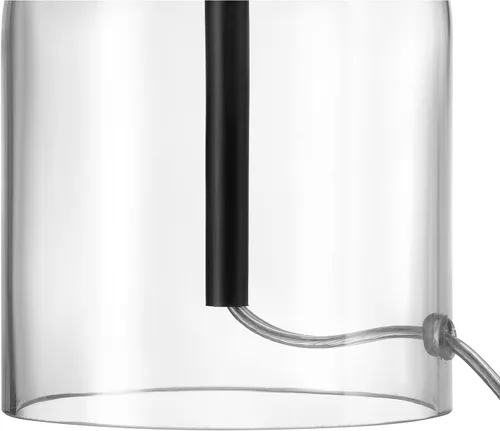 Vista 2 de Lámpara de mesa GLOBE Electric de 15 pulgadas, base de vidrio, negro mate, pantalla de lino blanco, interruptor giratorio en el zócalo, 61000141