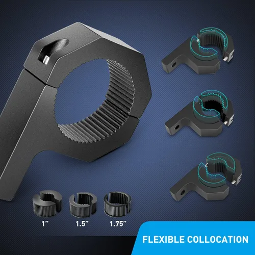 Vista 6 de Nilight, barra de luz LED de 12 pulgadas, 72 W, combo de luz concentrada y proyectante, soporte de montaje para barra horizontal, abrazadera de tubo