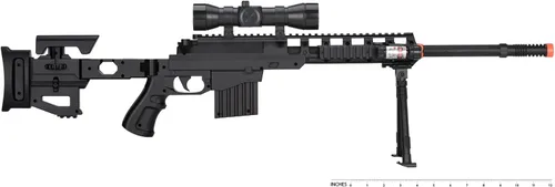 Vista 4 de UKARMS CQB P1402 Spring Airsoft Rifle de Francotirador Táctico: Culata Plegable + Linterna + Bípode