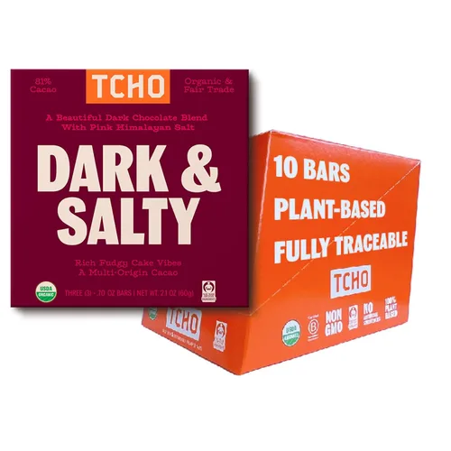 Vista 13 de TCHO Aww Nuts! Barras de chocolate negro 75% (paquete de 3) A base de plantas, orgánicas y de comercio justo, sin OMG, sin lácteos, veganas, sin