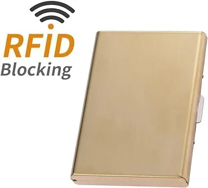 Vista 3 de Soporte para tarjetas de crédito RFID, organizador de tarjetas de visita, billetera con bloqueo RFID, billetera delgada antirrobo, soporte