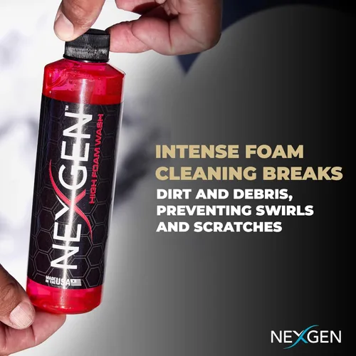 Vista 4 de Nexgen Lavado de autos de alta espuma (8 onzas), jabón de coche de grado profesional, pH equilibrado para un brillo impecable, detalles de automóvil