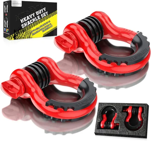 Vista 10 de AUTOBOTS - Grilletes de arco de 3/4", anillo en D (2 unidades), resistencia a la rotura de 48.000 lb con pasador de 7/8", kit de 2 aisladores y 4
