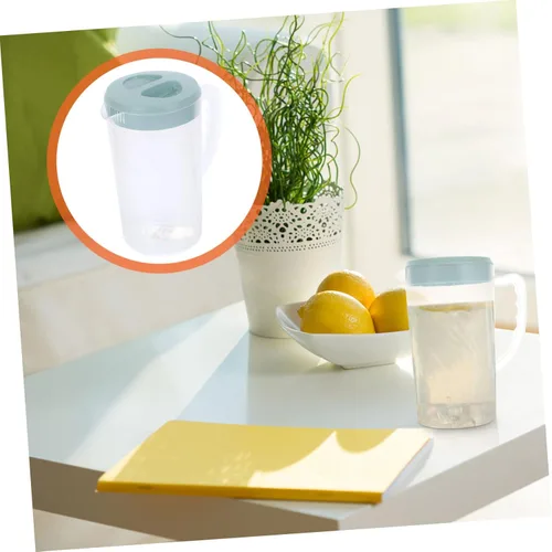 Vista 7 de Recipiente transparente grande de plástico dispensador de leche, jarra de té de 87.9 fl oz para nevera, jarra de agua fría, tetera de café, tetera