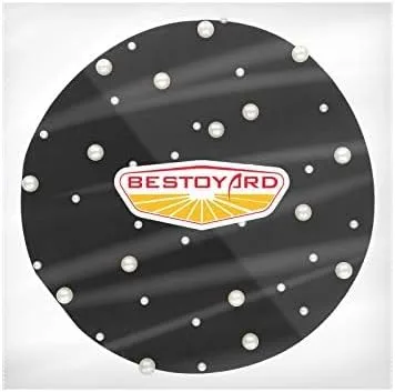 Vista 8 de Boina de cachemira de perlas estrelladas de lujo para mujer, accesorio elegante de invierno, Negro