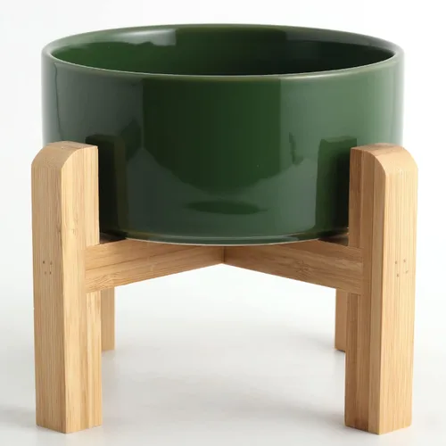 Vista 13 de Tazón de cerámica elevado/relevado negro Petygooing para razas pequeñas de perros, plato de comida y agua para perros con soporte, cuenco