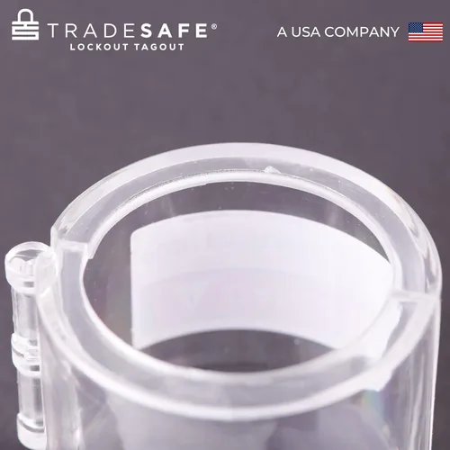 Vista 8 de TRADESAFE Bloqueo de la cubierta del botón de parada de emergencia: cubierta redonda transparente para interruptor de botón, diámetro de orificio