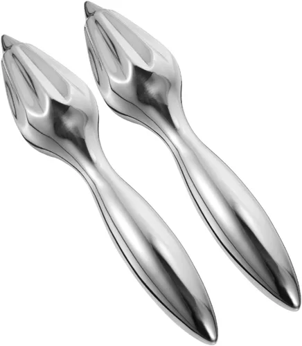 ARTIBETTER 2Pcs Stainless Steel Manual Citrus Reamer Fruit Juicer with Ergonomic Design for Lemon Kiwi Orange Hand Press Juicer for Home Kitchen Bar
