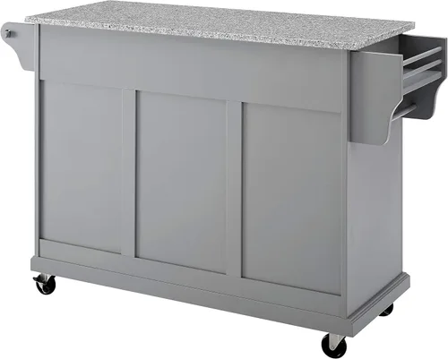 Vista 34 de Crosley Furniture isla de cocina con ruedas, Madera, Blanco
