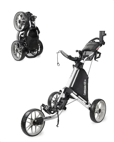 Vista 10 de Caddytek CaddyLite EZ V8 Carrito de Golf Empujable - Carrito Ligero de 3 Ruedas Plegable con Plegado de 2 Pasos con un Solo Clic, Ruedas de EVA