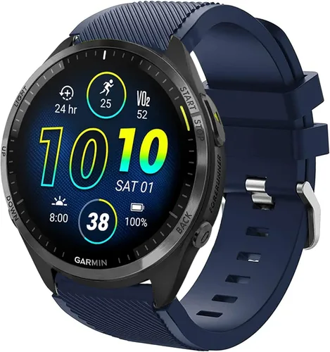 Vista 8 de Lamshaw Correas compatibles con Garmin Forerunner 965, correas de repuesto clásicas de silicona compatibles con reloj inteligente Garmin Forerunner